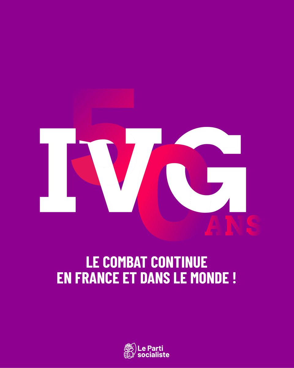 partisocialiste's tweet photo. 🟣Il y a 50 ans, la #loiveil légalisait l'avortement en France.

L’an passé, nous avons sanctuarisé ce droit dans la Constitution !

Battons-nous pour que l'IVG soit plus accessible en France et dans le monde ! Inscrivons l’IVG dans le droit européen : https://t.co/biZ2W9TpFk https://t.co/CYY6GqKN8s