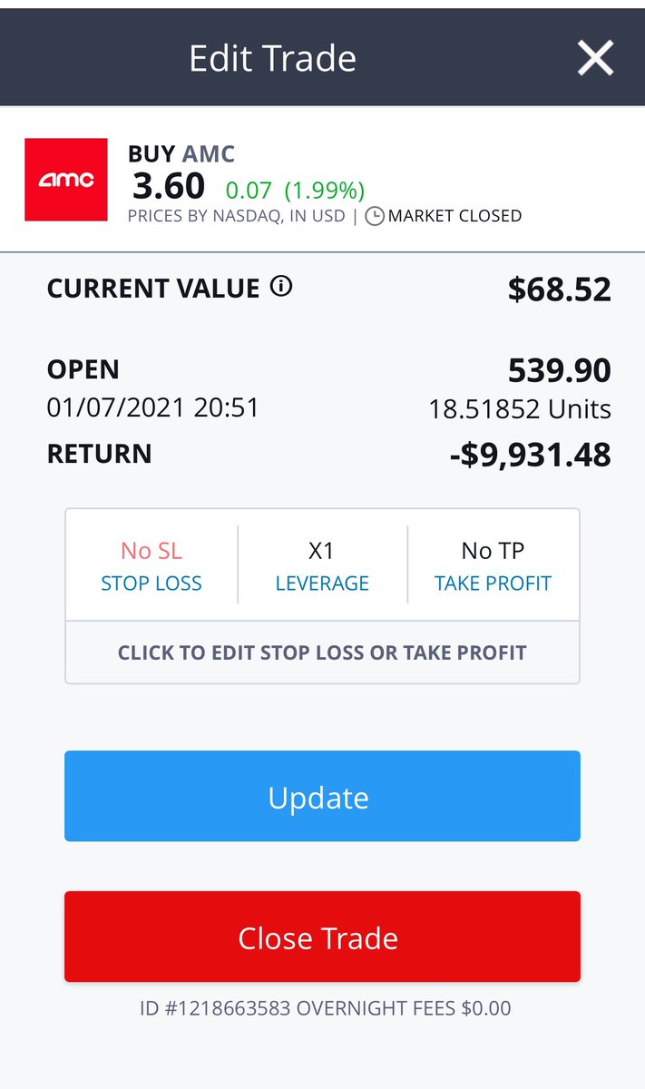 SEOsoosel's tweet photo. My AMC position 😳
Even 1000th Shit-coins are performing better. 
#AMC #GME #memecoin https://t.co/Iu2czmQrw3