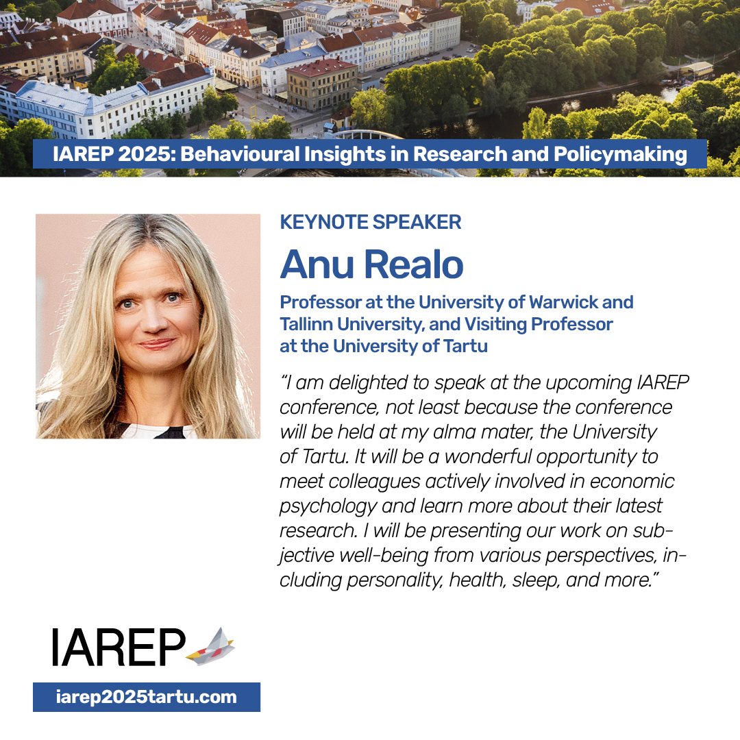 IAREP1982's tweet photo. We're thrilled to announce our lineup of keynote speakers for IAREP 2025! 📣
Join us in Tartu (Estonia), from 17-20 June!

📍 Submit your abstract or session proposal here: https://t.co/A8js7AplOL

@unitartu @skytteUT 
@LiamDelaney2020 @AnuRealo @jaaanaru https://t.co/5yrI5cWAb5