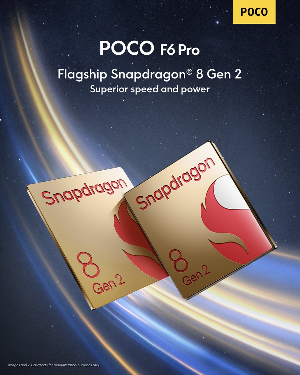 POCOGlobal's tweet image. Master speed and power with the Snapdragon® 8 Gen 2 in the #POCOF6Pro.