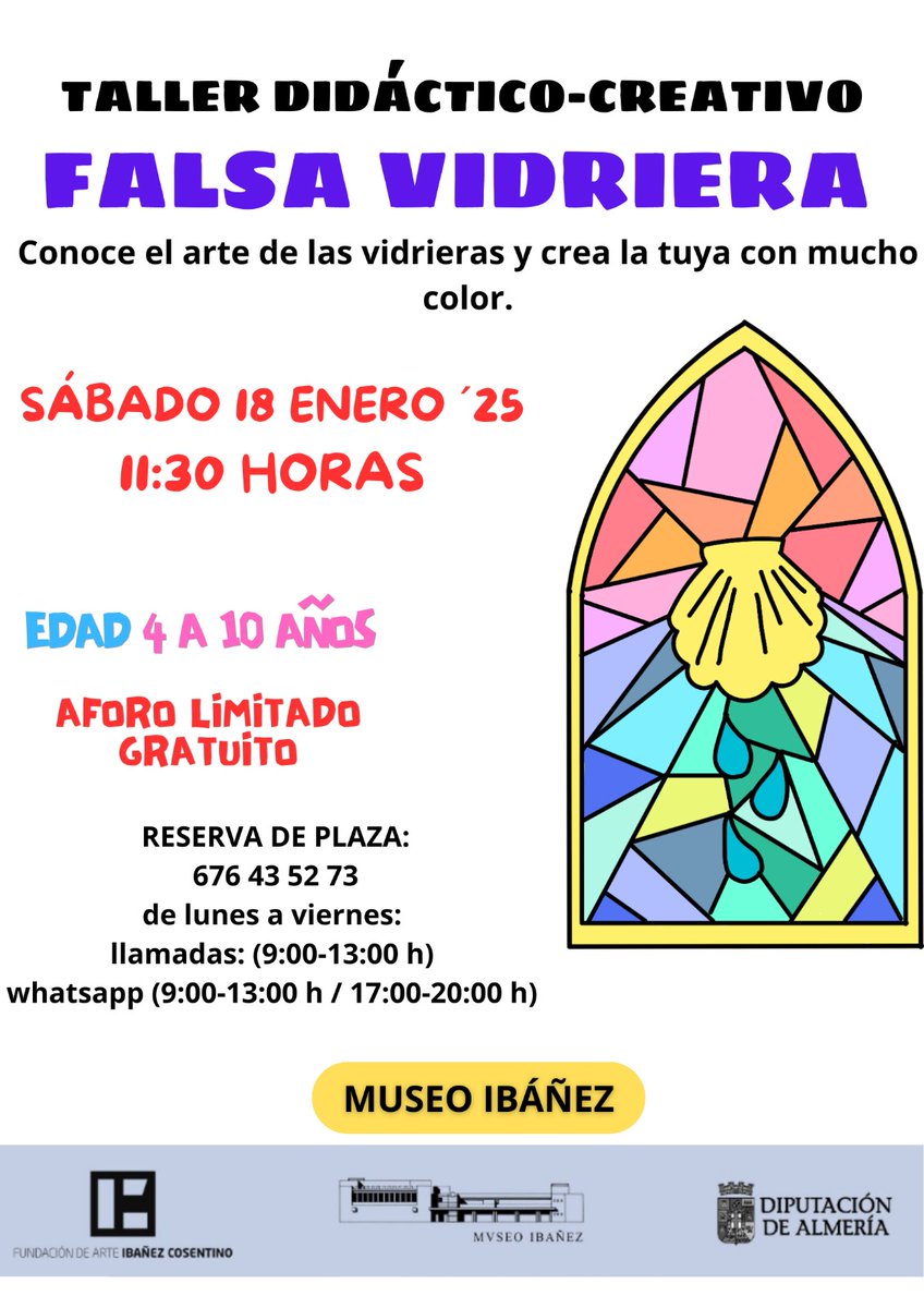 Aún quedan plazas para nuestros talleres del fin de semana, os esperamos en Museo Ibáñez en Olula del Río.