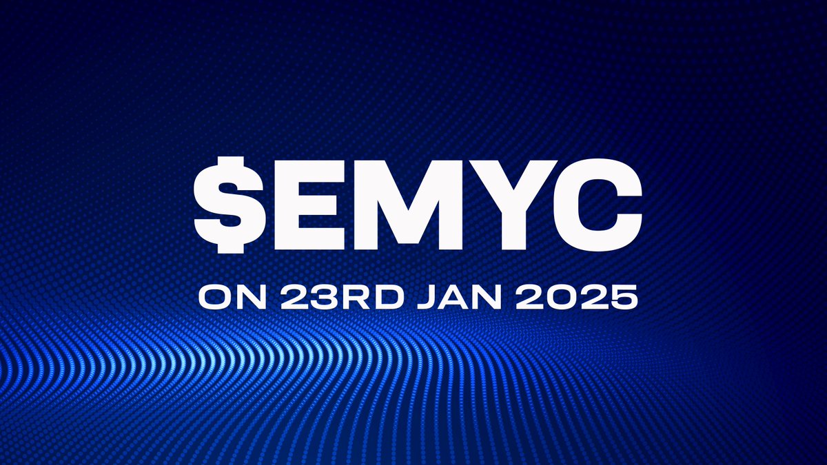 emoney_network's tweet photo. 🔵 $EMYC TGE on 23rd Jan 2025

Stay tuned for more announcements shortly! 🔔 https://t.co/AB5eOFdwE6