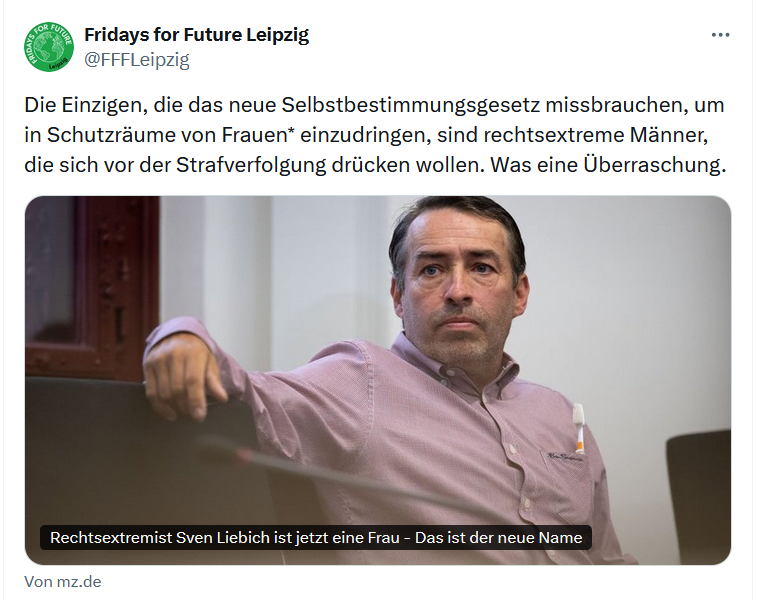 Fridays For Future misgendert Frau Liebig.
