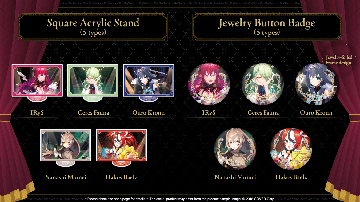 GeekJack_Store's tweet image. #holoPromise "The broken promise" Special Merch sales will end today, 18:00 Jan. 20 (JST).

🔽Lineup🔽
-Square Acrylic Stand
-Jewelry Button Badge
-Sticker Set
-Candle

The candles are fabulous in their own colors!💎🌿⏳🪶🎲

🛍️ shop.geekjack.net/collections/ho…

#hololiveEN