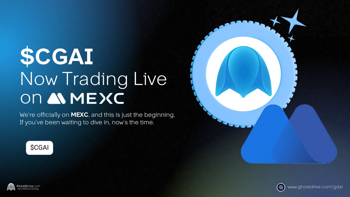 CGAIOfficial's tweet photo. 🔥 $CGAI is Now Live on MEXC! 🎉
We’re officially on MEXC, and this is just the beginning. Get involved, now’s the time. $CGAI is about innovation, growth, and driving the next wave of decentralized AI.
👉 Trade now: https://t.co/lvp9LNYkoZ
#CGAI #MEXCListing #Ghostdrive https://t.co/mcJXC4FyUC