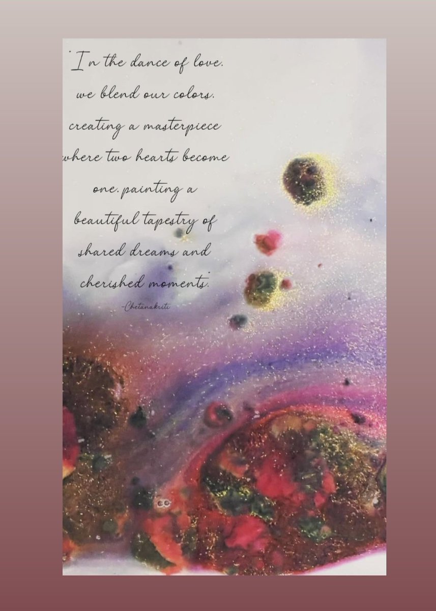 tangled_true's tweet photo. "In the dance of love, we blend our colors, creating a masterpiece where two hearts become one, painting a beautiful tapestry of shared dreams and cherished moments."
-Chetanakriti

Background taken from @dharal_surelia
#colors #love #DD https://t.co/irS4HOyi1m