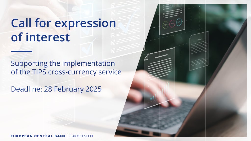 The Eurosystem, <a href="/riksbanken/">Sveriges riksbank</a> and <a href="/nationalbanken/">Danmarks Nationalbank</a>  are inviting market participants to formally express interest in supporting the implementation of the TARGET Instant Payment Settlement (TIPS) cross-currency service.
ecb.europa.eu/press/intro/ne…