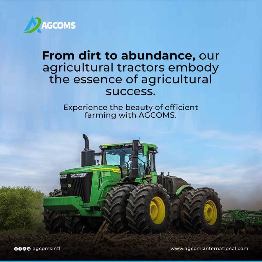 agcoms_equip's tweet photo. At AGCOMS, we know that every great harvest starts with the right tools. That's why our agricultural tractors are designed to transform the soil into a foundation for prosperity. 

Call us 
+2349093085086

Unilag | Machala | Funke Akindele | Uniben | Odunlade https://t.co/58GCn0ErJU