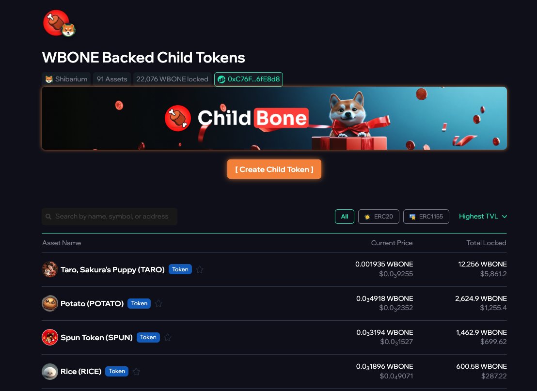 $bone is a key currency on <a href="/ShibariumNet/">Shibarium Network</a> 

one of the ways to explore the #shibarium is to grow a $bone child token..

break the potential together here
mint.club/bone