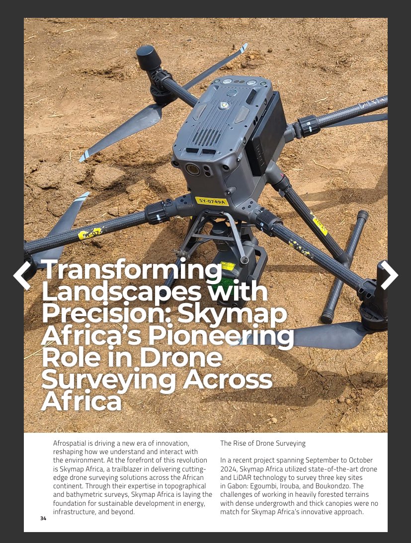 SkymapAfrica's tweet image. “Skymap Africa’s transformative Drone Surveying project in Gabon has been featured in the latest issue of @afrospatial Magazine! Discover how we’re shaping the future of geospatial solutions.🌍✈️
issuu.com/afrospatial/do…

#DroneSurveying #GeospatialInnovation #AfrospatialMagazine