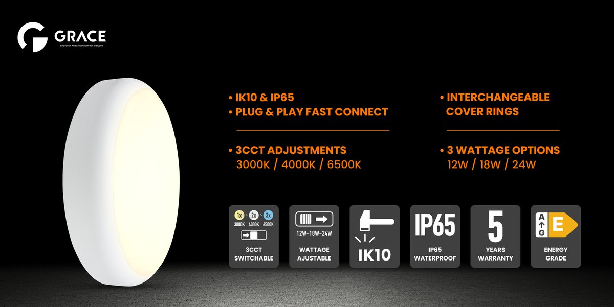 GraceLighting's tweet photo. New Modular Ceiling Light, easy plug-and-play modules installation. IP65 and IK10. A DIP switch makes adjusting power and CCT easy, with a microwave motion sensor and a 3-hour emergency battery backup.
Learn More👉https://t.co/EfZOb1ZV6F
info@gracelighting.net
#ceilinglight https://t.co/B3c2dq9EQq