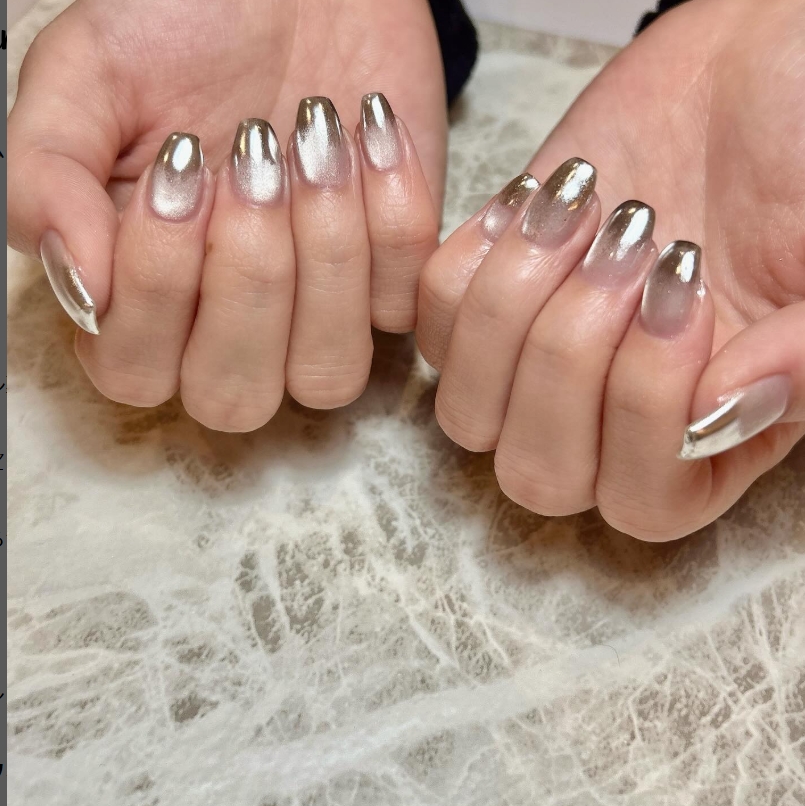 pureup0506's tweet photo. マグネット🧲&amp;ミラーネイル

お話が盛り上がりすぎました💕
また来月お待ちしております🎶

#ミラーネイル #シルバーネイル #マグネットネイル #冬ネ��ル #シンプルネイル #ココイスト #三条市ネイル #三条市ネイルサロン #長さ出しネイル #グラデーションネイル #パラジェル #チタネイル #opi https://t.co/jlxdZKiSD0
