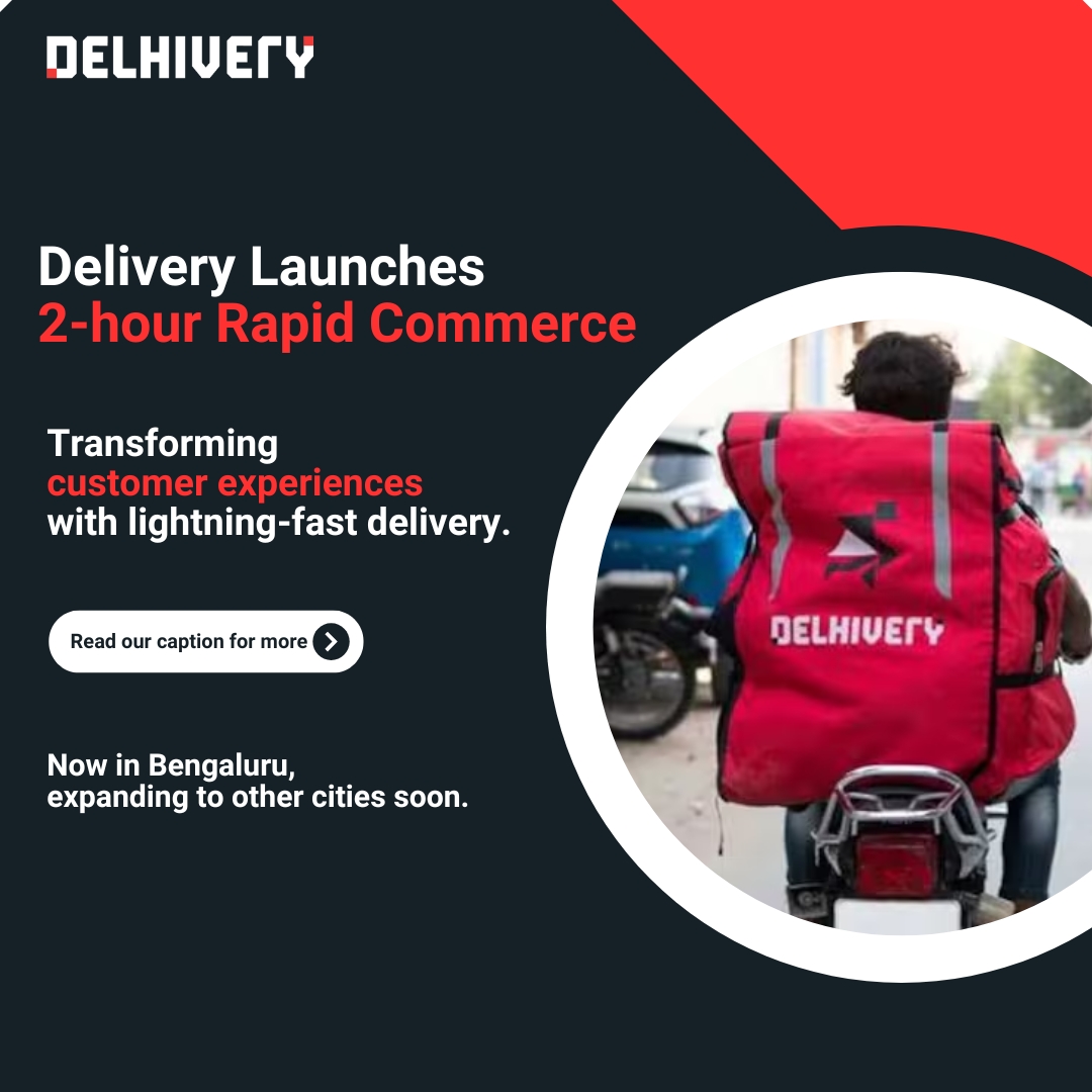 delhivery's tweet photo. As demand for faster deliveries rises, we’re introducing Rapid Commerce Stores—our new sub-2-hour delivery service for D2C brands, e-commerce, and online retailers. 🚚

Read more:
1. @timesofindia - https://t.co/sYsdkXPgVR
2. @EconomicTimes - https://t.co/w9ZpcR69oh
3. @FinancialXpress - https://t.co/4i1sTZYpXx

#RapidCommerce #FasterDelivery #D2C #Logistics #Innovation