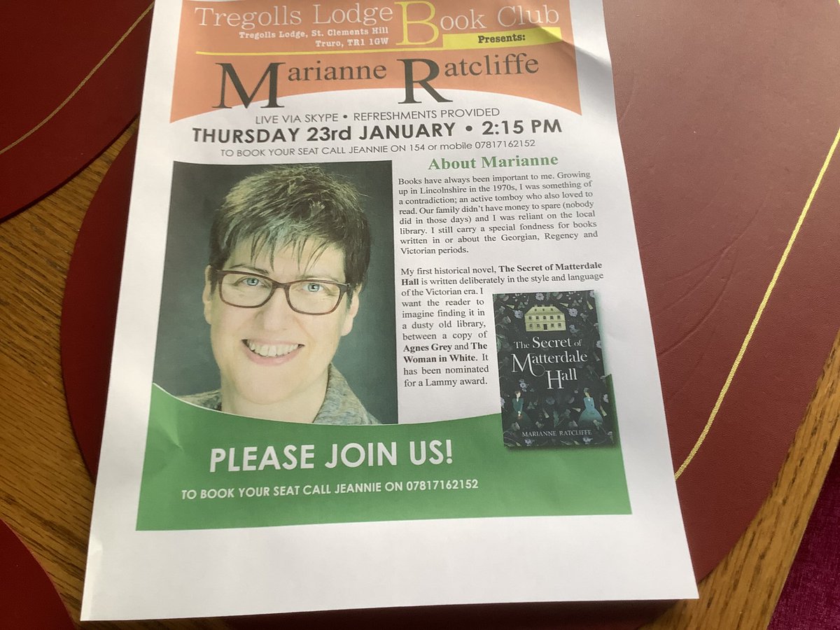 TregollsC's tweet photo. Next up at the lodge @ratcliffe_mj #Cornwall @WaterstonesTRU @TraceyT80651091 @HistWriters 
Please call to ensure your seat @BBCCornwall https://t.co/2n0hFdV9My