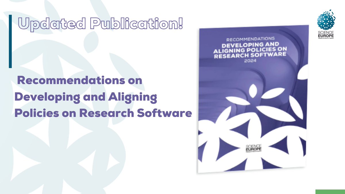 New resources have just been added to our 2024 recommendations for #research funding &amp; performing organisations on developing &amp; aligning their policies on #researchsoftware - an emerging element of #openscience policies &amp; practices.
Download here: scieur.org/research-softw…