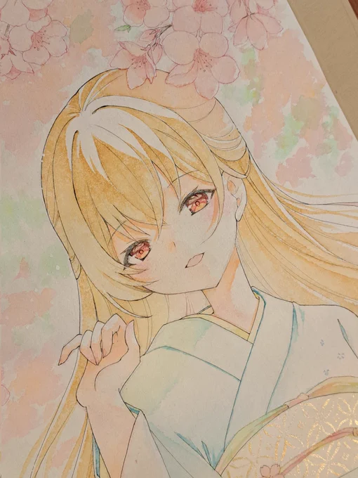 #真冬だけど敢えて桜の画像を貼る見た人もやってねお願い夏に桜描いた掛け軸の出番…(売約済札付いた写真しかなかったw) 