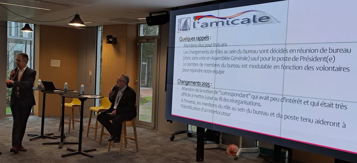 Après le rapport moral présenté par Patrick et Philippe et le rapport financier présenté oar William, Patrick présente les conditions de renouvellement du bureau et les membres soumis au vote