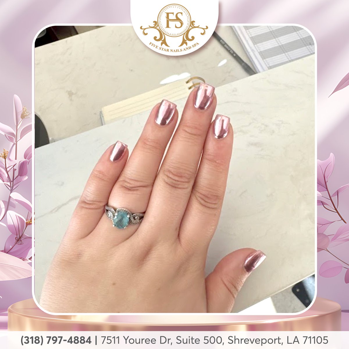 🌸✨ Winter just got a glow-up! Pink chrome nails bring soft warmth and metallic brilliance to your seasonal style. 💅❄️
🌟 Shine like the winter sunrise!
𝐁𝐨𝐨𝐤 𝐍𝐨𝐰: fivestarnailsandspa.com/appointment/

#fivestarnailspa #nailsalon #nails #nailart #nailsalonla #naildesign #pedicure #spa