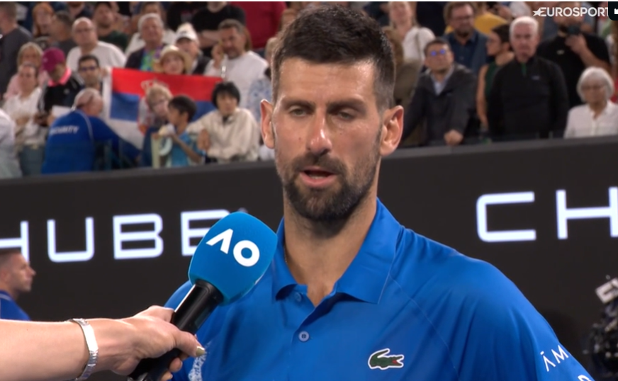 CristinaNcl's tweet photo. Novak:
"I played really well, honestly
Really happy with my game
Surprised with the result
This is def. the best match I played in the tournament

"Sorry mate, I have a wife, maybe we can have a drink later" (marriage proposal?) https://t.co/XajOD5wweK