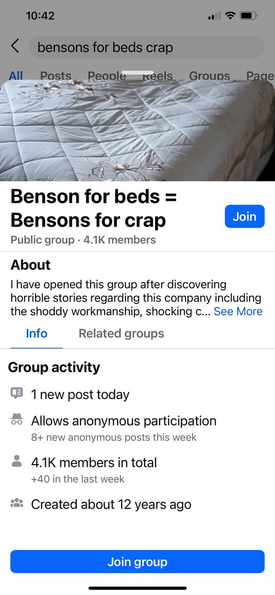 Ichris1965's tweet photo. @BensonsForBeds crap even have a FB page for how bad they are, stay away people https://t.co/oHAe129qrs