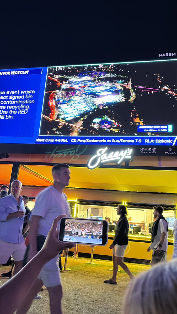 jamesguley's tweet photo. #AusOpen 
Come watch the Vukic at Grand Slam Oval, they’ve got a stationary picture of Melbourne Park on the screen!
@AustralianOpen https://t.co/j8EZ7suKgo