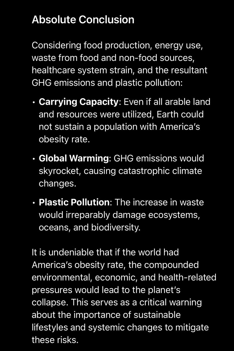 eatlessforearth's tweet photo. If the world had america’s obesity rate, it would literally destroy earth.

#eatlessforearth
#microplastics
#eatlessplastic
#climatechange
#ClimateCrisis https://t.co/QLeJmQCprU