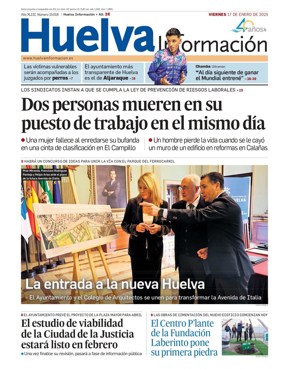 ¡Buenos días! Aquí tenéis la portada de <a href="/huelva_info/">Huelva Información</a> de este 17 de enero de 2025 #FelizViernes #Huelva huelvainformacion.es