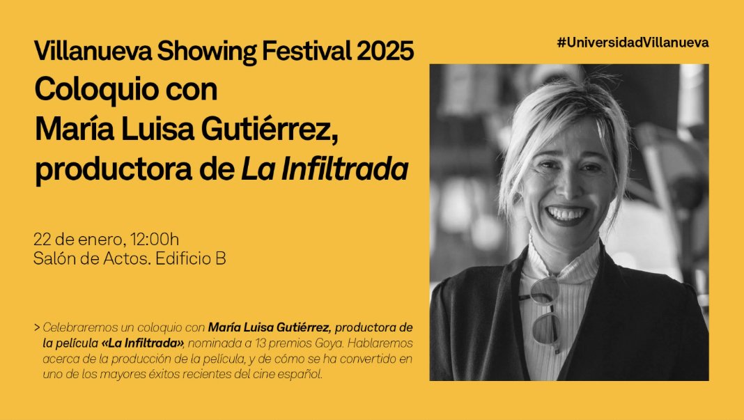 Mario Rajas (@mrajas) on Twitter photo ¡Mesa redonda con <a href="/Maria_Luisa_Gtz/">M. Luisa Gutiérrez</a> sobre una de las películas del año!
<a href="/BowfingerFilms/">Bowfinger Int.Pictures</a> <a href="/Univ_Villanueva/">Universidad Villanueva</a> ¡Mesa redonda con <a href="/Maria_Luisa_Gtz/">M. Luisa Gutiérrez</a> sobre una de las películas del año!
<a href="/BowfingerFilms/">Bowfinger Int.Pictures</a> <a href="/Univ_Villanueva/">Universidad Villanueva</a>