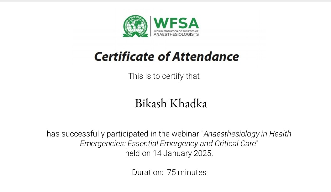 KhadkaVkas's tweet photo. Anesthesiology in Health Emergencies
@wfsaorg #Webinar #Anesthesia https://t.co/ePSrZx1Gno