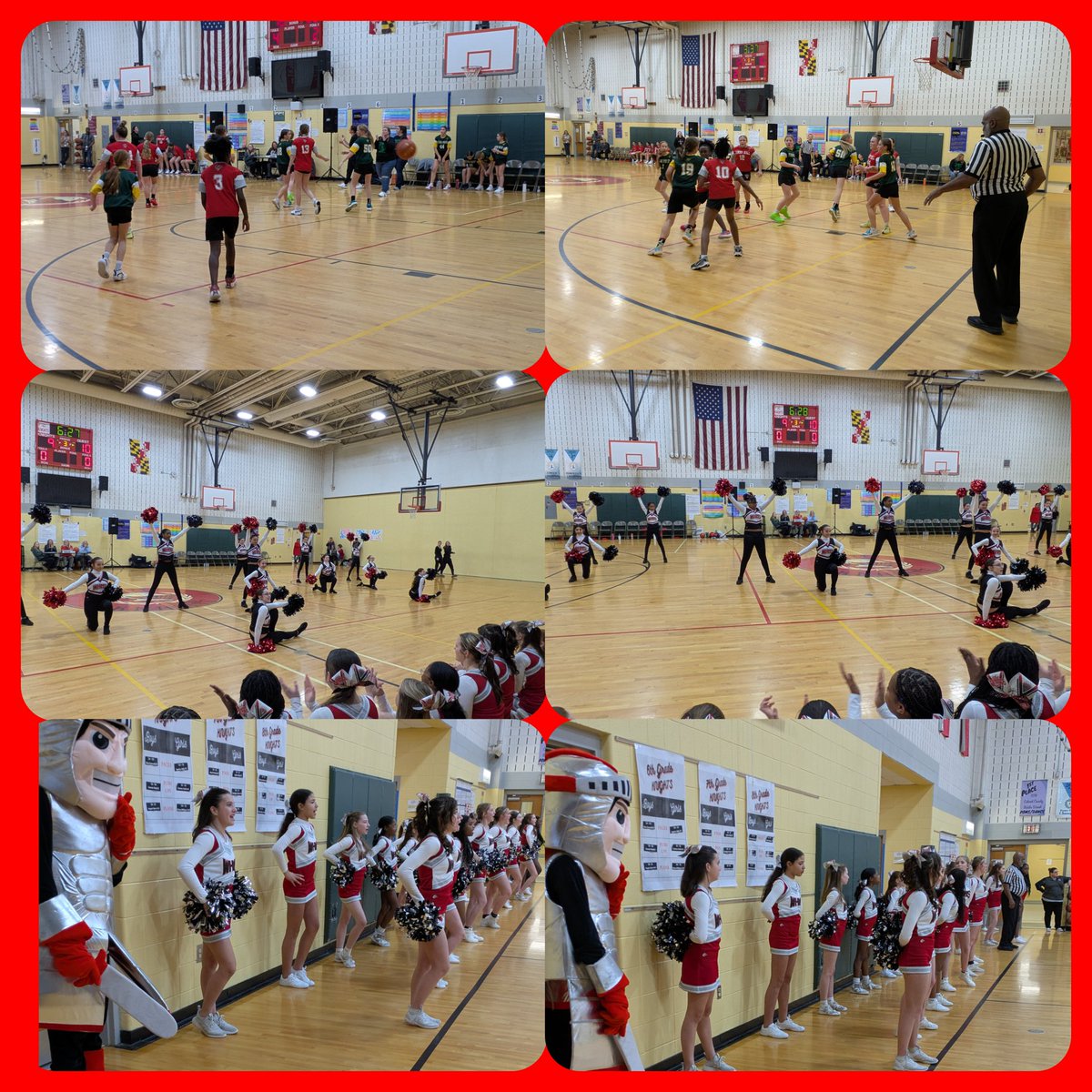 Knights season underway.  Great job by our cheerleaders, poms and basketball team.  While the girls lost a close one to PPMS, our boys took the win at PPMS. #knights