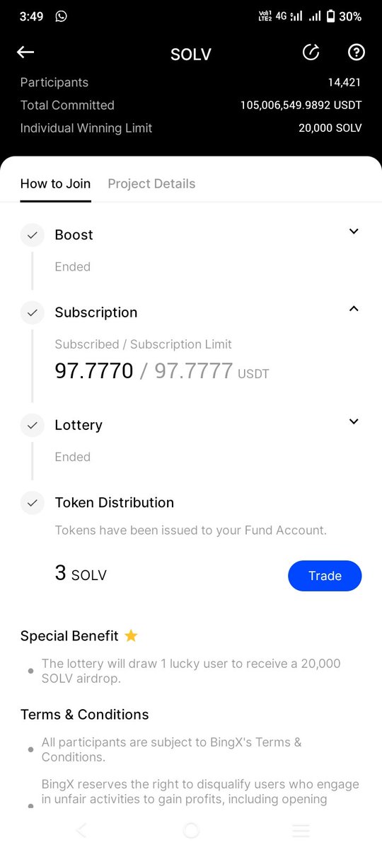_Muneeb_94's tweet photo. I joined this IEO but I receive only lottery coins.

My subscription tokens are not receive in my wallet bingx.

Can you solve it please $Solv https://t.co/h3lWxgaTOw