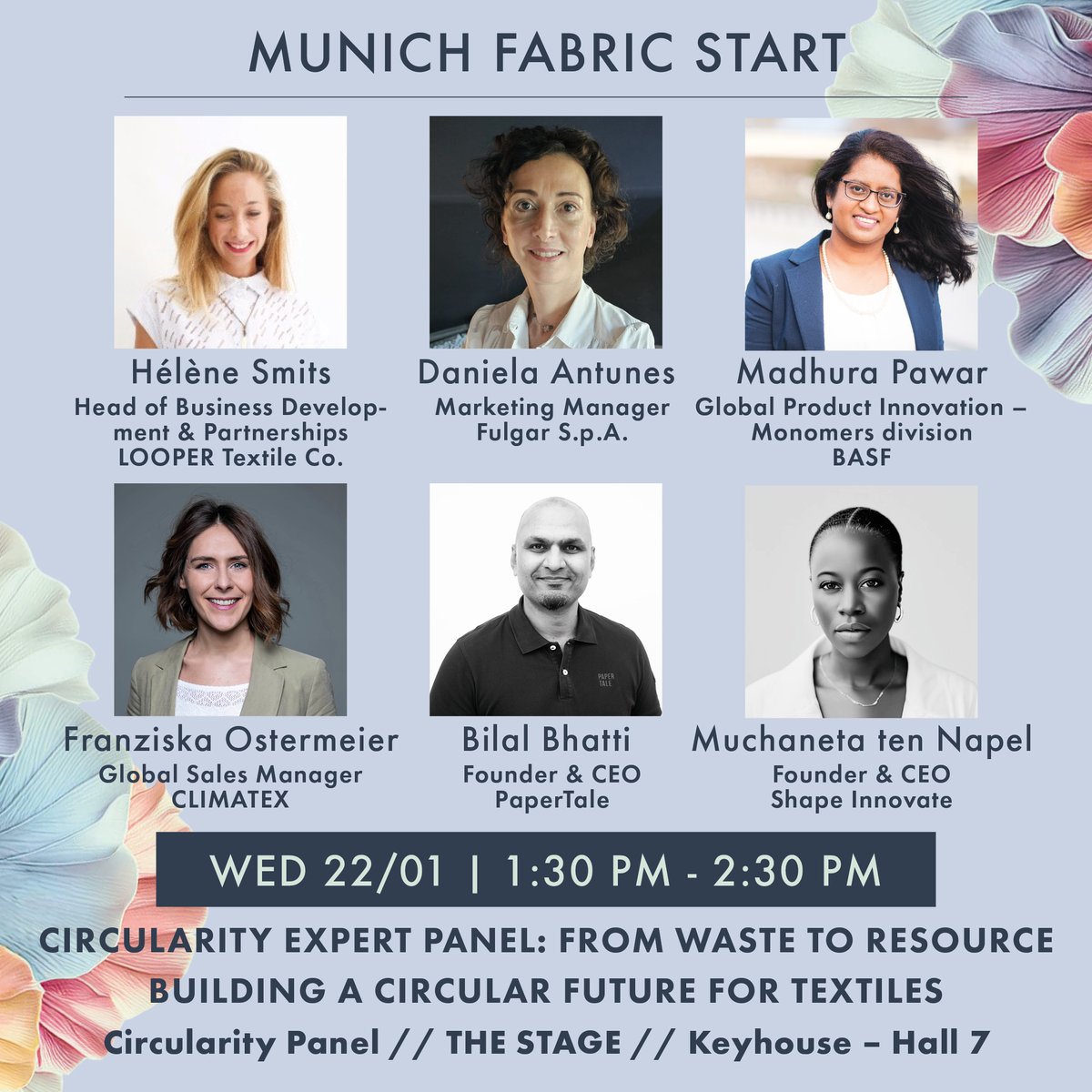 Save the date: T-REX Project partners will be speaking at <a href="/MunichFabric/">Munich Fabric Start</a> ⤵️

Join us in Munich on January 21st and 22nd – get your ticket now on: munichfabricstart.com/en/visit/

Find all expert talks, panels and seminars on: munichfabricstart.com/en/the-show/