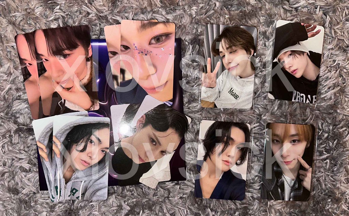 Xlov Album PCs (2x Haru, 1x Hyun, 1x Wumuti) and Ktown4u POB (all