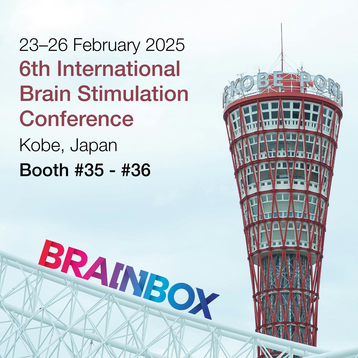 🌏 Brainbox will be exhibiting at the 6th International Brain Stimulation Conference in Kobe, Japan this February!

Our team will be there to discuss your research and the latest developments in non-invasive brain stimulation.

➡️For more info: brainbox-neuro.com/news/2025/brai…

#BrainStim