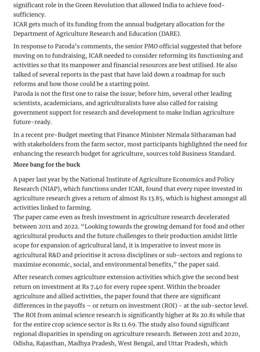 ParodaDr's tweet photo. Agri research needs big boost, has to be more focused, say experts
@icarindia @AgriGoI https://t.co/nfZ9D2l3dP