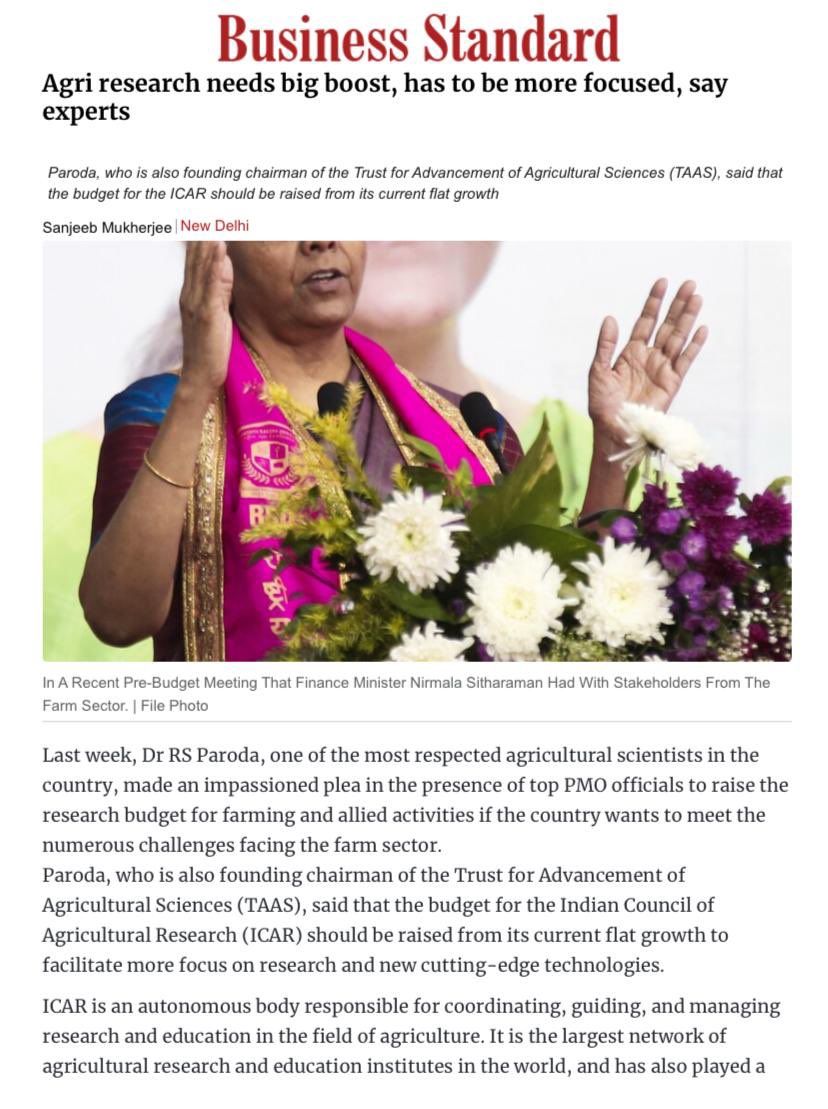 ParodaDr's tweet photo. Agri research needs big boost, has to be more focused, say experts
@icarindia @AgriGoI https://t.co/nfZ9D2l3dP