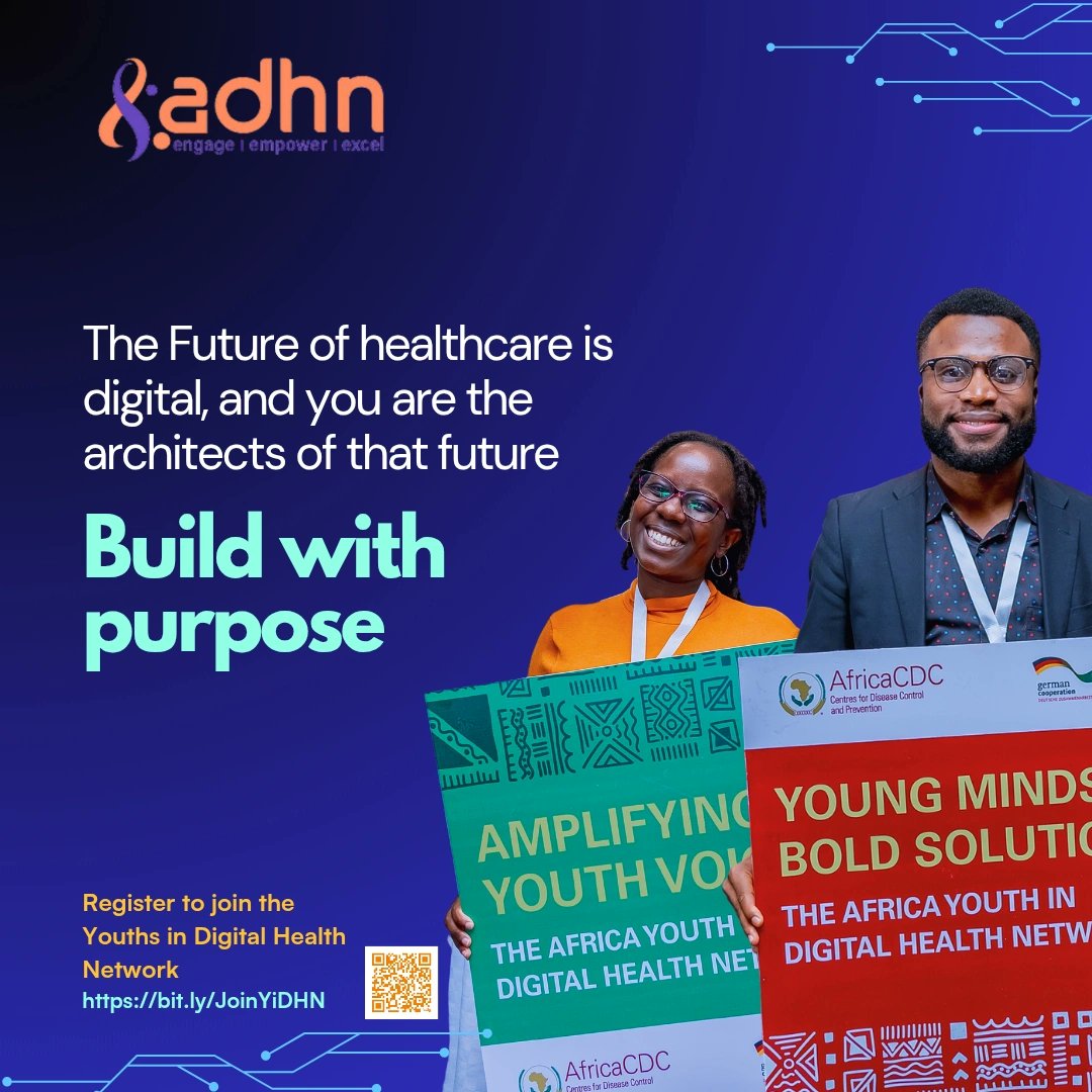 adhnafrica's tweet photo. Young people hold the keys to transforming healthcare through innovation and technology.
Join us at YiDHN to connect, learn, innovate, and lead in building the future of healthcare.
https://t.co/ptoGvkt3IB
#ADHN #YiDHN #YouthLeadership https://t.co/XoWkytacHg