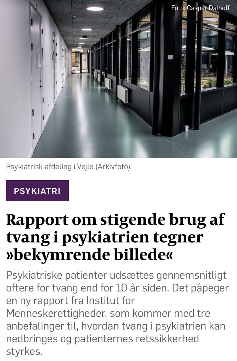 William Korte (@williamkorte) on Twitter photo I dag i <a href="/DKSocialmonitor/">Socialmonitor</a> kan man lÊse om en ny rapport fra Institut For Menneskerettigheder, der bl.a. beskriver, at tvangshandlinger er steget med 10 % over 10 Är.
Der kaldes pÄ, at <a href="/DKsundhed/">Indenrigs- og Sundhedsministeriet</a> skal forebygge tvang gennem pleje, omsorg og behandling.
Faglighed fÞr tvang! #dkpol I dag i <a href="/DKSocialmonitor/">Socialmonitor</a> kan man lÊse om en ny rapport fra Institut For Menneskerettigheder, der bl.a. beskriver, at tvangshandlinger er steget med 10 % over 10 Är.
Der kaldes pÄ, at <a href="/DKsundhed/">Indenrigs- og Sundhedsministeriet</a> skal forebygge tvang gennem pleje, omsorg og behandling.
Faglighed fĂžr tvang! #dkpol
