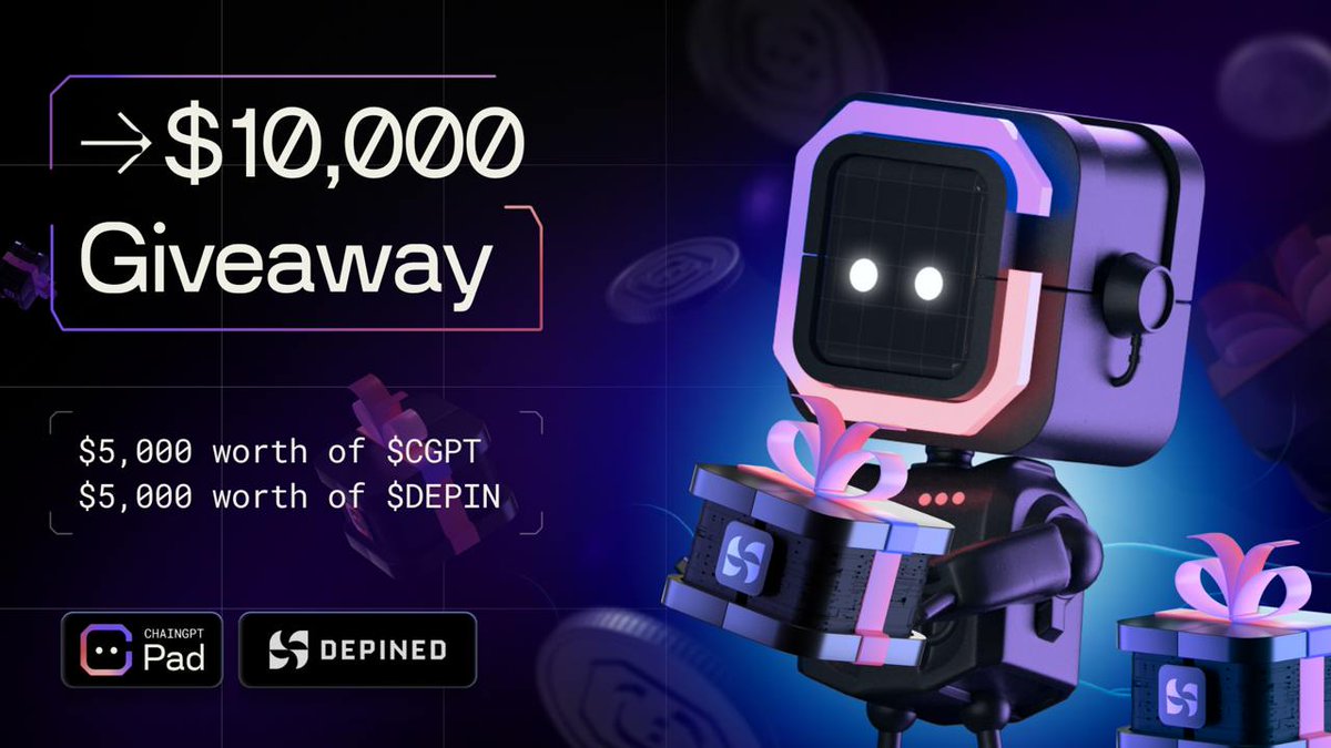ChainGPT_Pad's tweet photo. 🤩 We are excited to have @depined_org as our Incubation project!

To celebrate with our community, we are hosting a $10,000 giveaway together.

🎁 Get your share of $5,000 in $DePIN + $5,000 in $CGPT!

Join now via Galxe for a slice👉 https://t.co/2HNRToYkK8 https://t.co/YQiKM9wh8b