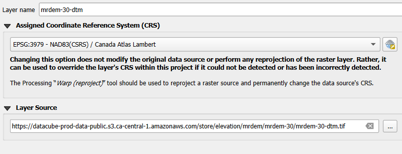 1 Cloud Optimized GeoTIFF (COG) of Canada, 30 meter resolution. VRT: …-public.s3.ca-central-1.amazonaws.com/store/elevatio…