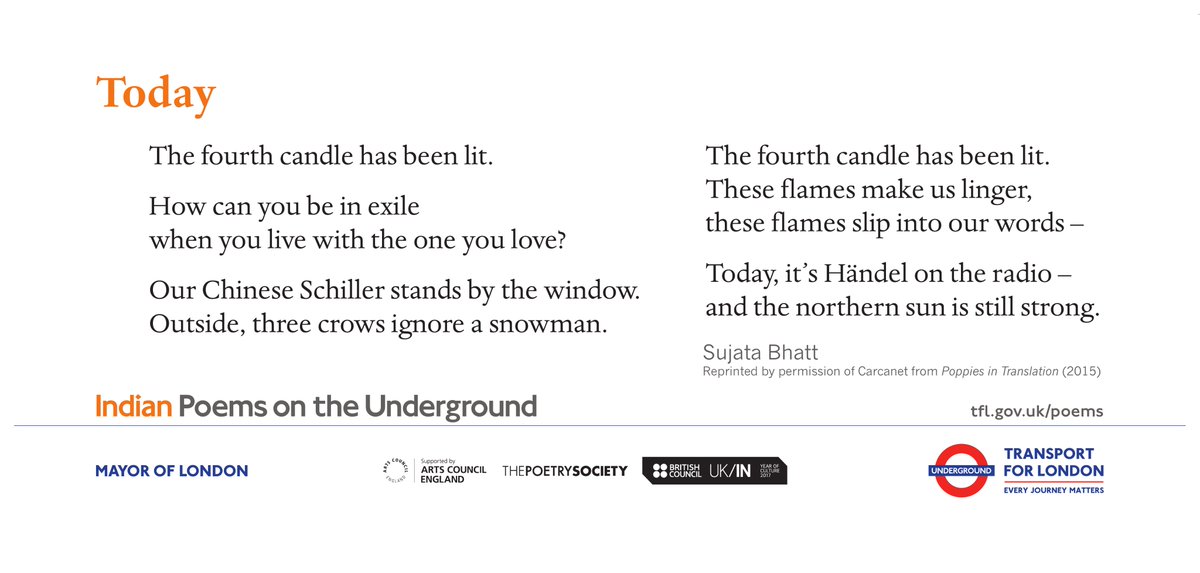 Poem of the Day: Today by Sujata Bhatt poemsontheunderground.org/today-2