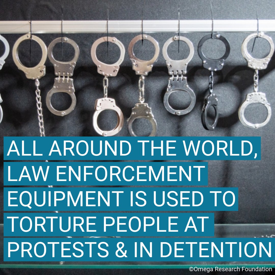‘Standard’ law enforcement equipment – such as handcuffs &amp; batons – is used all around the world in acts of #torture &amp; other ill-treatment.
Let’s work together to stop these #HumanRights violations.
#UnitedAgainstTorture #TortureFreeTrade
Learn more: omegaresearchfoundation.org