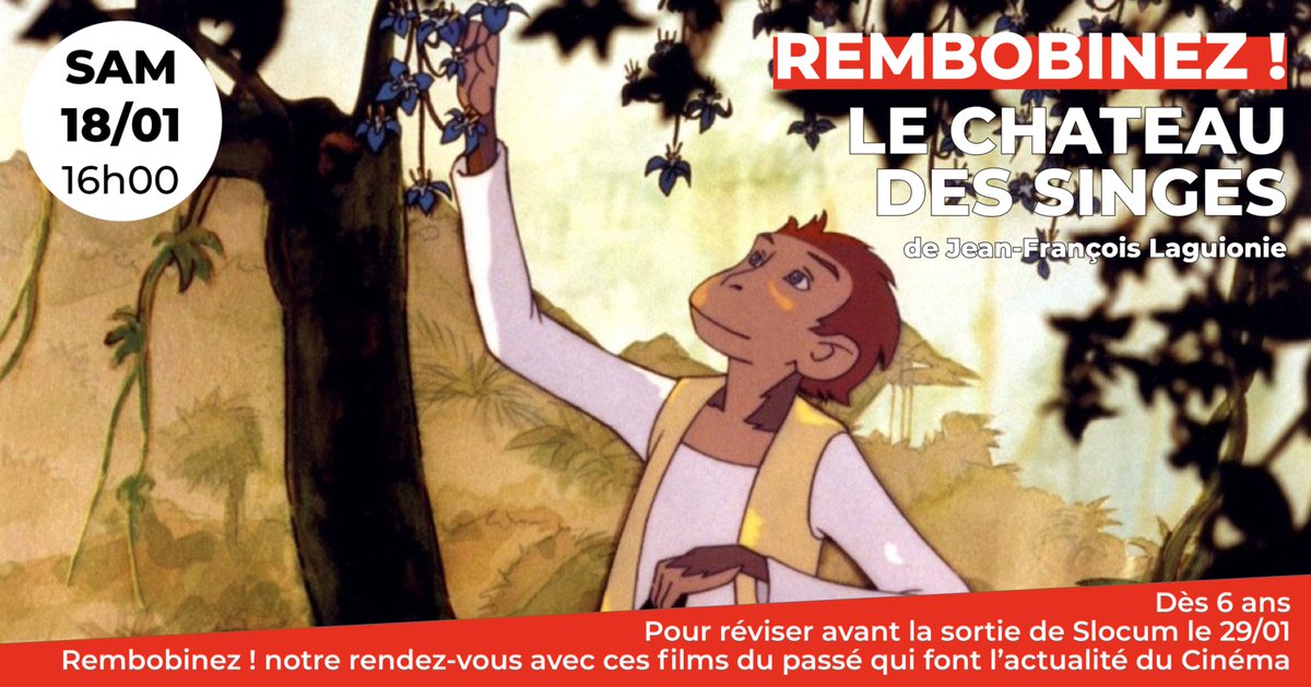 Cinéma ARVOR 🎬 (@cinema_arvor) on Twitter photo 📢Au #CinéArvor "Rembobinez" présente "Le château des singes" | Dès 6 ans
🔸Il y a bien longtemps le peuple des singes vivait paisiblement dans la savane lorsqu'un formidable cataclysme les sépara en 2 tribus...
👋Un film délicat qui parle au coeur !
#Rennes <a href="/GebekaFilms/">Gebeka Films</a> 📢Au #CinéArvor "Rembobinez" présente "Le château des singes" | Dès 6 ans
🔸Il y a bien longtemps le peuple des singes vivait paisiblement dans la savane lorsqu'un formidable cataclysme les sépara en 2 tribus...
👋Un film délicat qui parle au coeur !
#Rennes <a href="/GebekaFilms/">Gebeka Films</a>