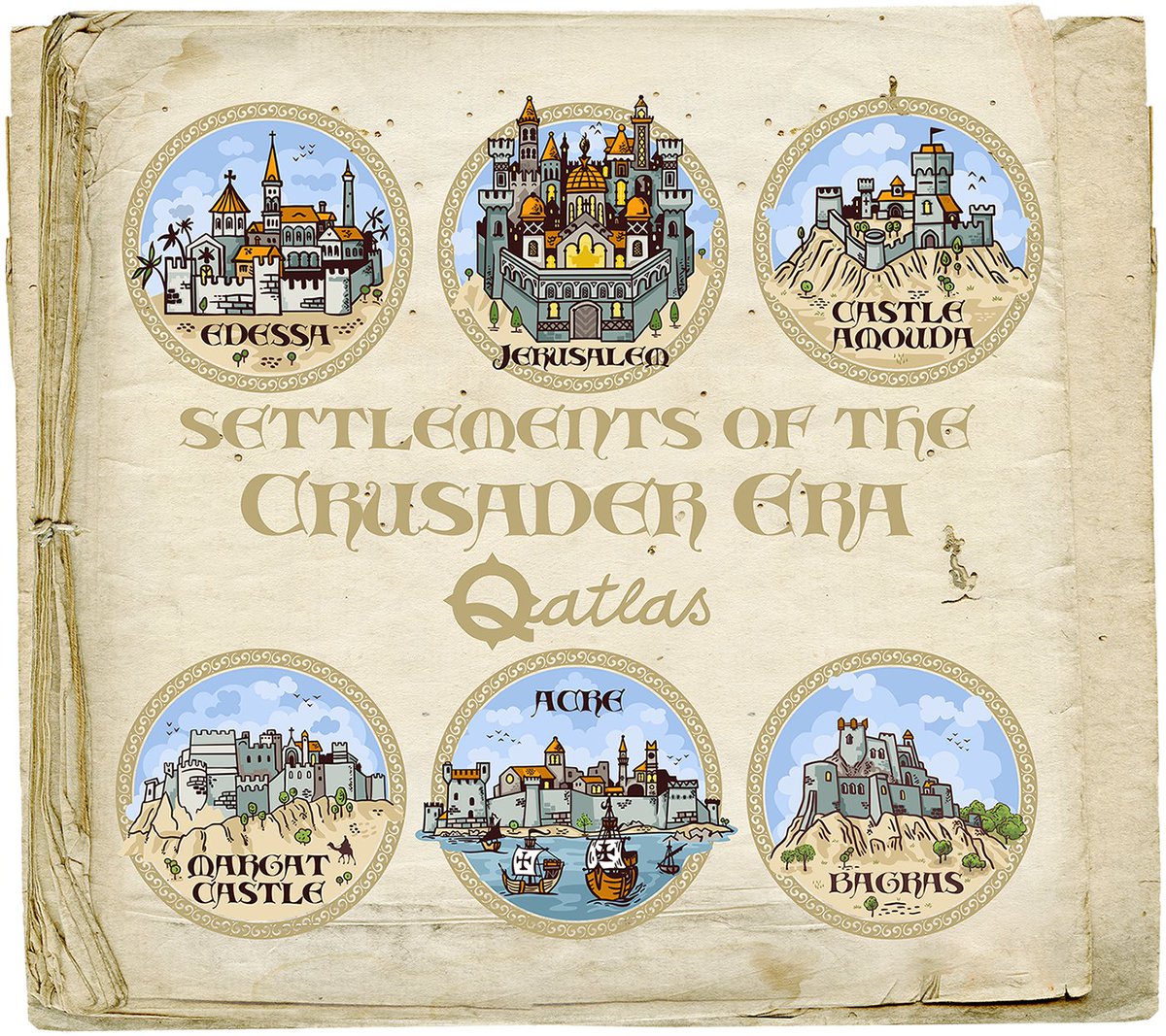 QatlasM's tweet photo. I'm working on a new pictorial map from the Crusader States Era, with settlements and castles in vector format. 
All my: https://t.co/DSfaeExGlv
#qatlasmap #mapmaker #vectorillustration #MAPCreator #fantasymapmaker #crucader #crucaderstates #pictorialmap #historymap #storymaps https://t.co/sg0pvzY2zT