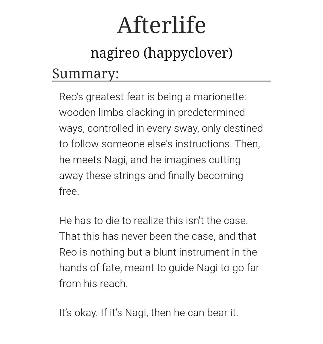 seedus_'s tweet photo. Afterlife by nagireo (happyclover)

Ship: ngro
Notes:
- Transmigration fic
- Like... 4 different AUs in one fic
- AAANGGSTTT with a happy ending
- 119,752 words, 21/21

https://t.co/OK40xlt84g https://t.co/bTUT3Plnap