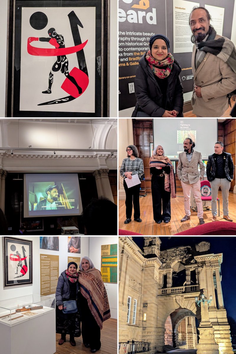 FoziaBora's tweet photo. 'Fighting To Be Heard' is an innovative new exhibition at Cartwright Hall in Bradford, featuring Islamic calligraphy in Arabic and Urdu... and boxing! The juxtaposition of art, film, a local boxing academy and precious Qur'an manuscripts loaned by the British Library -ingenious. https://t.co/cDiHw2SXSZ
