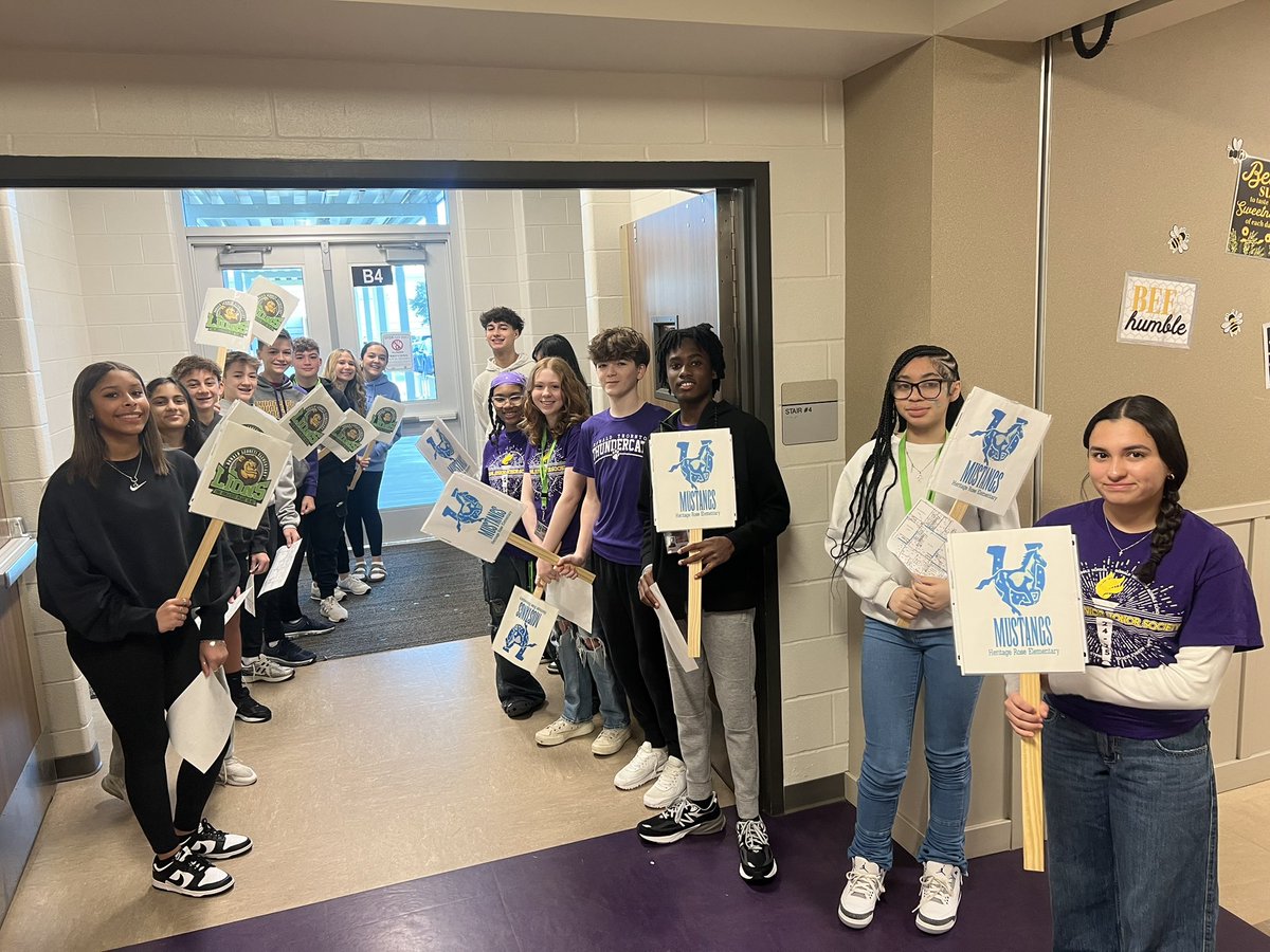 RTMSThundercats's tweet photo. On Thursday, we welcomed Thunderkittens from @DLE_Lions and @HREMustangs to Thundercat Nation. Our NJHS student leaders showed them the way. 💜💛 #Classof2032 @FortBendISD @kate_kargbo https://t.co/2grrHOuskl