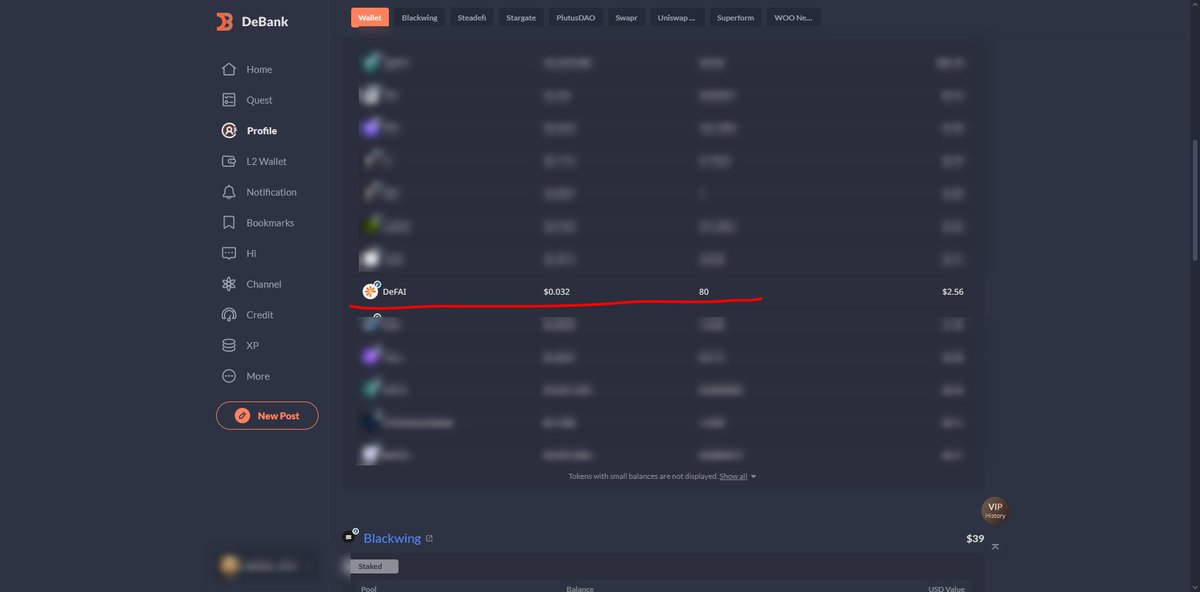 kriptoescobar0's tweet photo. Arbitrum ağında $DEFAI #Airdrop'u Kazanmış olma ihtimaliniz var. 

Arbitrum DeFi OG'leri, @WebisOPEN destekçileri ve top platform kullanıcıları @aave, @GMX_IO, @CurveFinance, @CamelotDEX, @pendle_fi, @WombatExchange gibi projeleri kullandıysanız airdrop atmıştır. 

Aşağıdaki kontrat adresini cüzdanınıza manuel olarak ekleyerek hak kazanıp kazanmadığınızı görebilirsiniz, yada debank yada rabby wallettan görebiliyorsunuz.

Bana 2$'cık atmış, para paradır. 😁 

Kontrat Adresi: 0x13ad3f1150db0e1e05fd32bDEeB7C110ee023de6