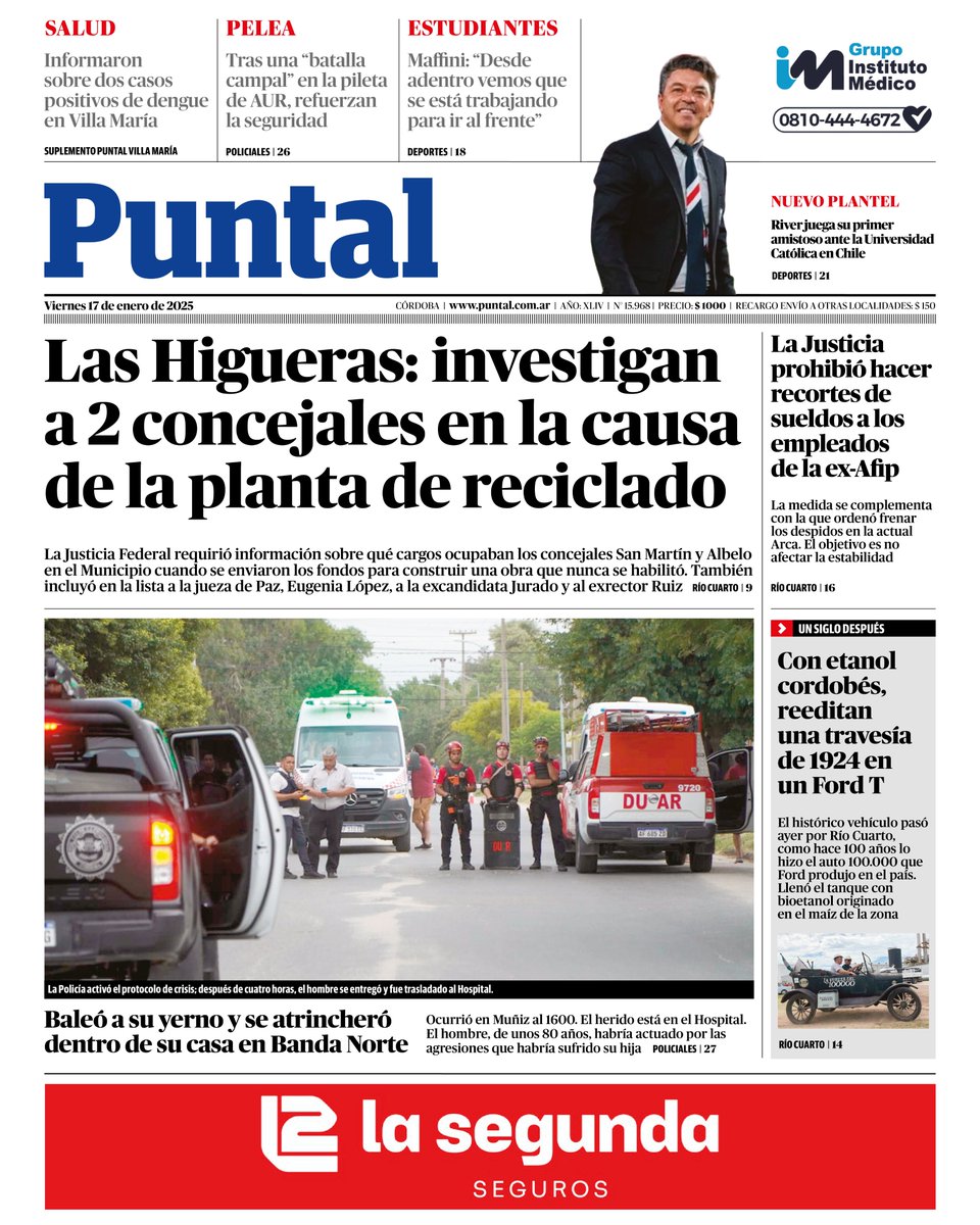 DiarioPuntal's tweet photo. ✅ Compartimos la TAPA de #DiarioPuntal de este viernes 17 de enero.
🌽 Recordá que, como cada viernes, viene con el #Suple de #TranqueraAbierta con noticias e información de actualidad del agro de Río Cuarto y el sur de la provincia de Córdoba. https://t.co/B3Tyt60GHN