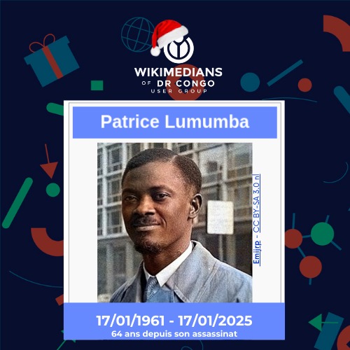 Patrice Lumumba, de son vrai nom Élias Okit'Asombo, né le 2/7/1925 à Onalua(Congo-belge) et mort assassiné le 17 janvier 1961 près d'Élisabethville au Katanga, est un homme d'État, 1er premier ministre de la RDC, considéré comme 1er héros national du pays👉w.wiki/CkZC